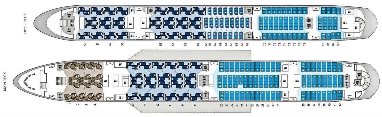 نقشه صندلی ایرباس a380-britishairways seatmap